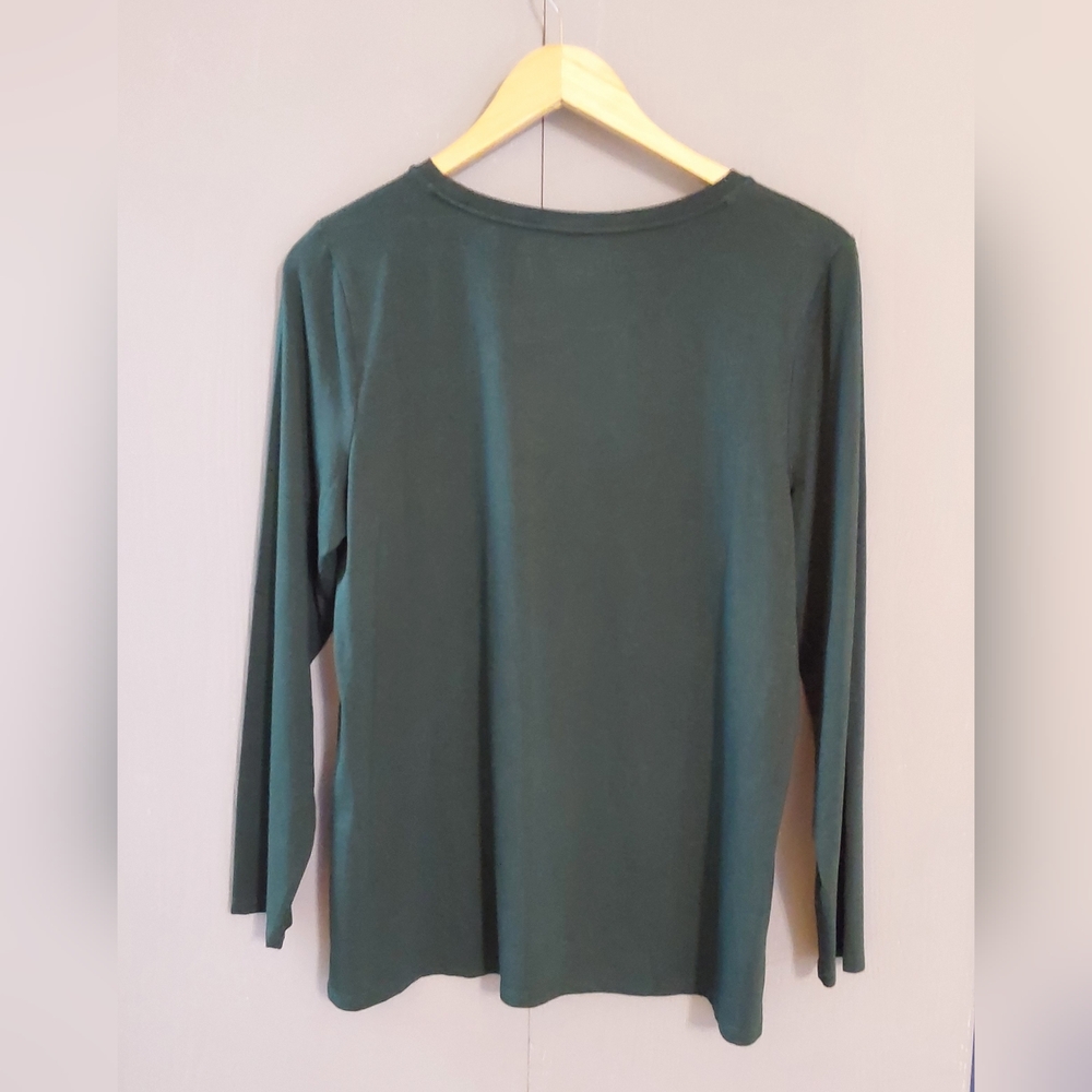 Chico's Deep Teal Long Sleeve Top - Picture 3 of 3